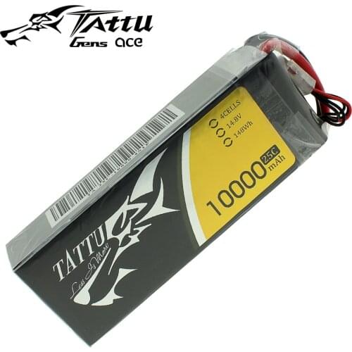 Tattu 10000mAh 4S 14.8V 25C 148Wh Lipo Battery for Large Model Aircraft Experimental Robots and other Dynamics