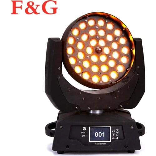 Envío Gratis dj foco lavado luz Lyre zoom cabeza móvil 36x10 w led rgbw 4in1 Luz de lavado