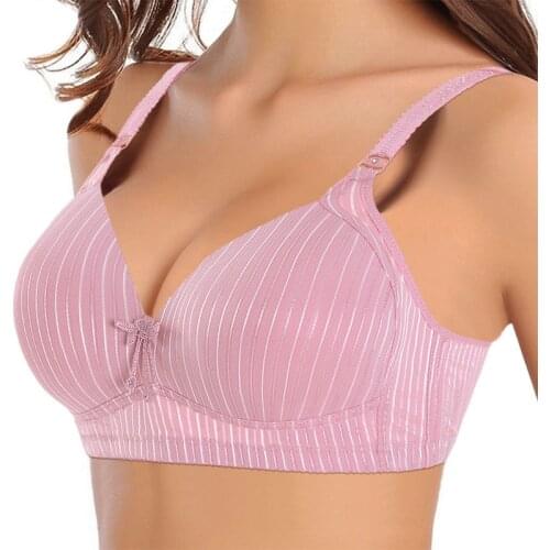 2021New Flowers Big Size Bras Women Underwear Wire free Soft Burgundy C D Cup For Big Breast Ladies Cotton Thin Cup Lingerie Bra