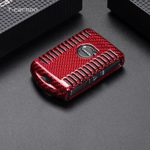 Carbon Fiber Car Key Case Cover Fit For Volvo s90 2017 S90L t5 t6 2015 2016 t8 2017 XC60 2018 Car Styling Accessories