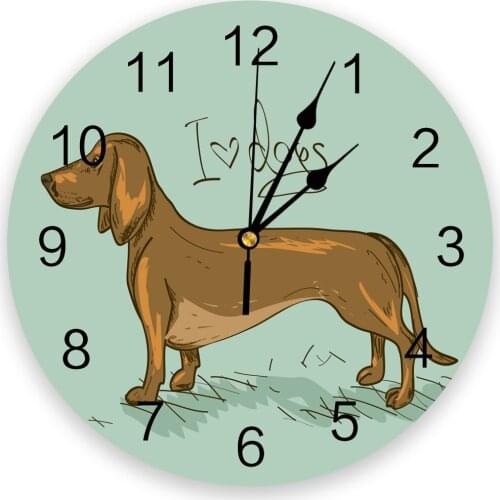 Pet Dog Dachshund Cartoon Wall Clock Kitchen Home Living Room Decorative Kitchen Wall Decor Hanging Clocks