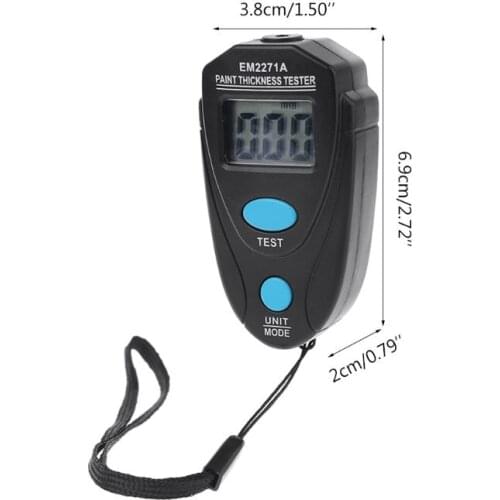EM2271A Mini LCD Digital Automobile Thickness Gauge Car Paint Tester Display Thickness Coating Meter Testing Instrument