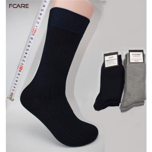Fcare 10PCS=5 pairs 39, 40, 41, 42, 43 calzini lunghi uomo blue gray men dress double needle business long leg socks calcetines