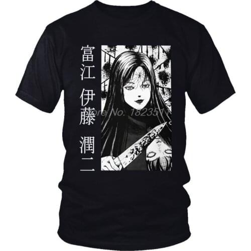 Tvoe Tomie Uzumaki Junji Ito Tshirt Men Streetwear Tees Top Cotton T Shirt Short Sleeve Japan Horror Manga Streetwear T-shirt