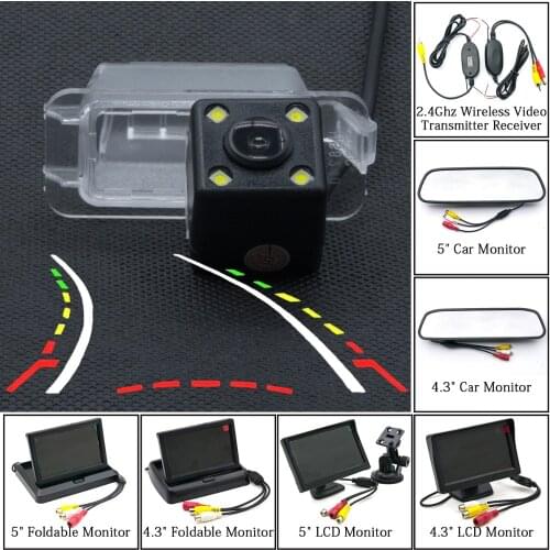 Dynamic Trajectory Car Rear View Camera For Ford Ecosport 2013 2014 2015 Wireless Backup 4.3" 5" Reverse Parking Mirror Monitor