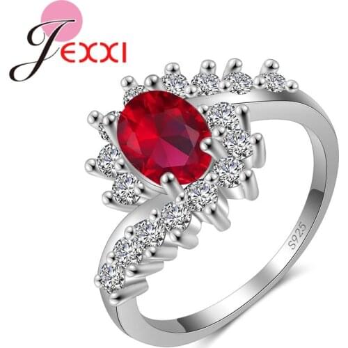 New Fashion Romantic Rings 4 Colors CZ Clear Crystal 925 Sterling Silver For Women Girl Fingers Jewelry Gifts For Girls