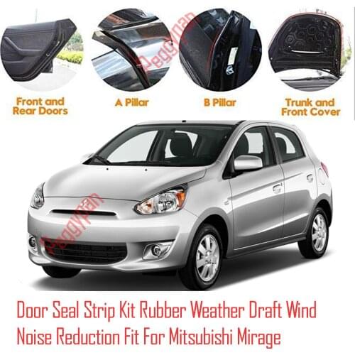 Door Seal Strip Kit Self Adhesive Window Engine Cover Soundproof Rubber Weather Draft Wind Noise Reduction For Mitsubishi Mirage