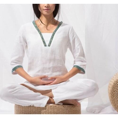 Top quality cotton&linen Summer&spring yoga suits zen meditation clothes lay clothing tai chi kung fu uniforms