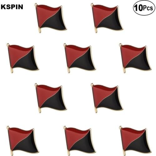 Red Black Flag Lapel Pin Flag badge Brooch Pins Badges 10Pcs a Lot