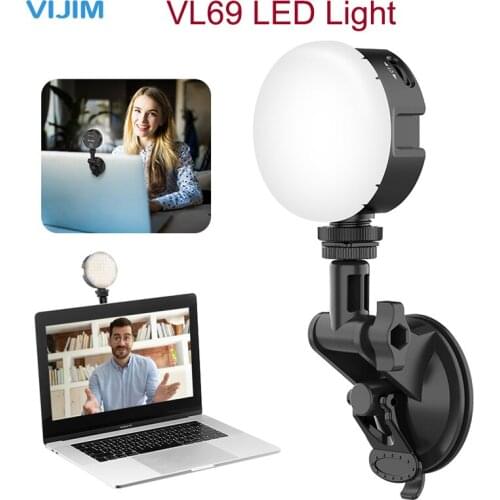 VIJIM VL69 Round Video LED Light 2500-6500K Adjutable Soft Light Lamp Suction Kit Lighting for Live Vlog Smartphone