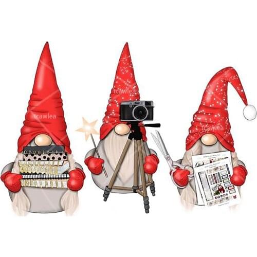 Book Newspaper Camera Media Reporter Dwarf Gnome Santa Metal Cutting Dies Interview Stencil for DIY Scrapbooking Cards Craft