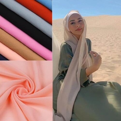 Fashion Plain Bubble Chiffon Scarf Womens Hijab Wrap Solid ColorShawls Headband Muslim HijabsTurbanet Headscarf