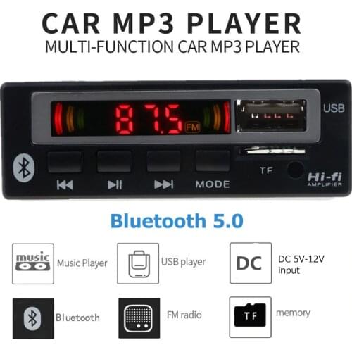 5V 12V Bluetooth V5.0 MP3 Player Wireless Receiver Mp3 Decoder Board Car FM Radio Module TF USB 3.5mm AUX Audio Adapter