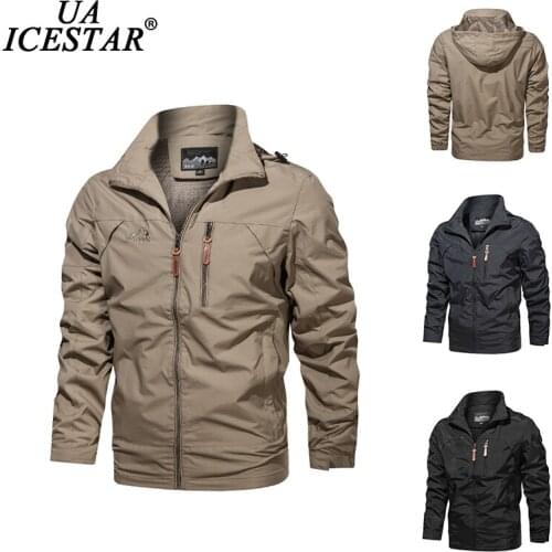 Men Multi-Pocket Waterproof Fashion Casual Jacket Hooded Outdoor Fishing Windproof Coat 2021 Autumn Military Tactics Jacket Men