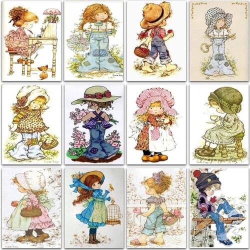 5D DIY Diamond Painting Kit Cartoon Little Girl Angel princess Paint Home Decor Full Square&Round embroidery mosaic Cross stitch