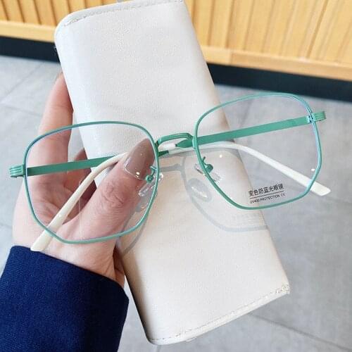Retro Computer Glasses UV400 Coating Eyewear Frames For Women Men Hexagon Blue Light Glasses Optical Spectacles Fresh Green