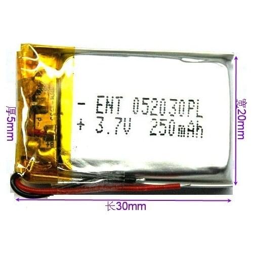 Packet 052030502030 card speaker, voice recorder, lighter, 250mAh 3.7V, polymer lithium battery