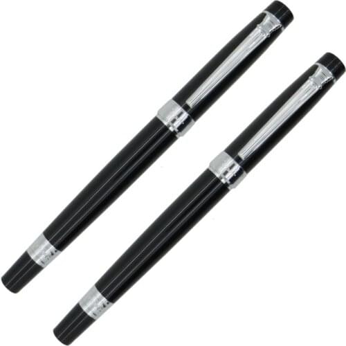 Picasso Emotion Roman Roller + Fountain Pen Black-Silver | Picasso Pen | İsme Special Pen
