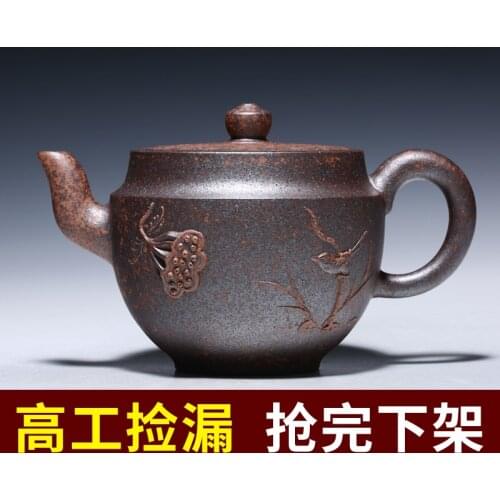 Completely rule yixing undressed ore black mud are recommended by pure manual collection gift teapot tea set to zen