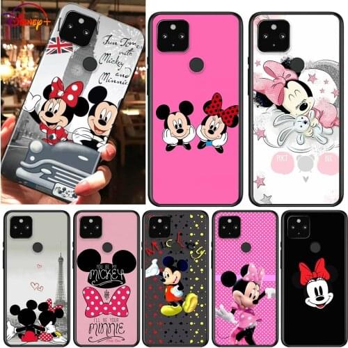 Minnie Mickey Mickey Mouse Shockproof Cover for Google Pixel 5 5A 4 4A XL 5G Black Phone Case Shell Soft Fundas Coque Capa