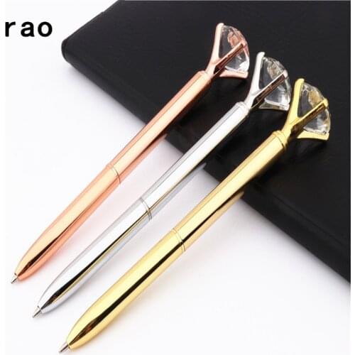Luxury quality Large Diamond Ballpoint Pens For School Stationery Office Supplies
