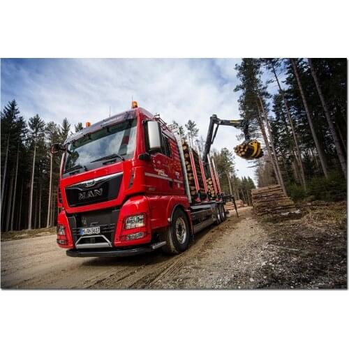 Modern Canvas Painting MAN Red Truck Photo Wall Art Posters and Prints Wall Picture for Home Decor