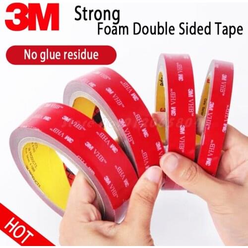 3M Heavy Duty For Car VHB Strong Sticky Double Sided Tape Adhesive Anti-Temperature Waterproof Thickness 0.8mm Office Decor Home