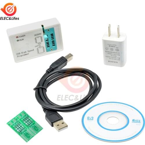High Speed USB 2.0 SPI Programmer + IC Test Clips socket Support reading writing 24 25 93 EEPROM 25 Flash BIOS Chip