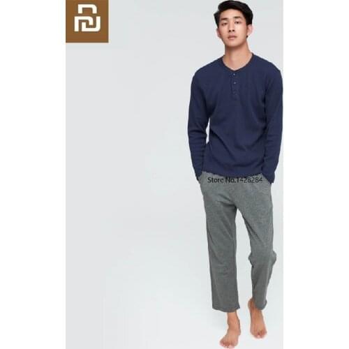 Youpin Cottonsmith Fashion man cotton home service suit soft Skin-friendly Comfortable Autumn And Winter Long sleeve pajamas