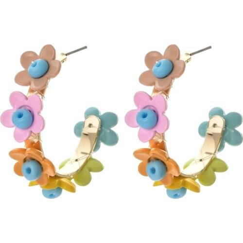 ZMZY Rainbow Personality Elegant Flower Fashion Earrings Femme Womens Earring Exquisite 2021 New Earrings Boho Jewelry Wedding