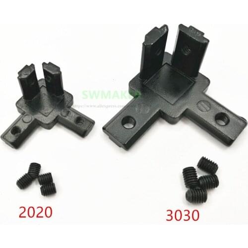 1pcs Black 2020 European standard T Slot Aluminum Profile three-dimensional right-angle inside connector T/ Alu-profile