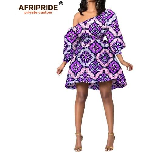 2020 african dresses for women sexy party wedding plus size mini dress half sleeve dashiki outfit wax batik AFRIPRIDE A1925044