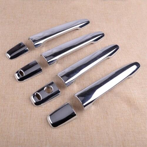 4 Set Chrome ABS Side Door Handle Cover Trim Protector Bezel fit for Mitsubishi Outlander Lancer 2008-2014 2015 2016 2017