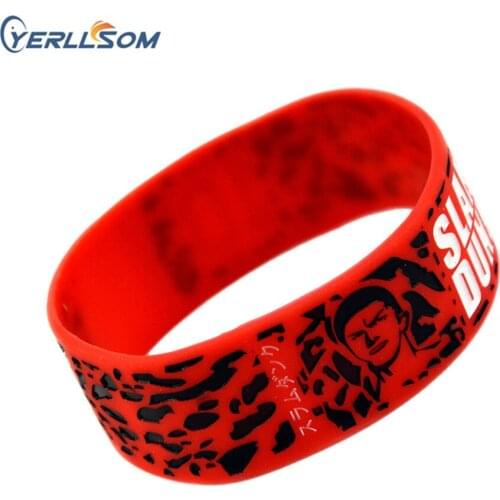 500pcs/Lot High Quality Custom Personalized 1inch Relief Rubber Silicone Wristband bracelets For Promotional Gifts P060501