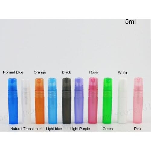 500 x 5ML Travel Refillable Plastic pp Mist Sprayer Perfume Atomizer 1/6oz Mini Sample Plastic Fragrance Cosmetic Packaging