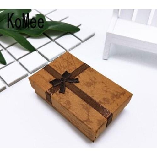 5x8x2.5cm Brown Paper Gift Box Jewelry Box 24pcs for Earring Necklace Jewelery Packaging & Display Rectangle Shape Boxes