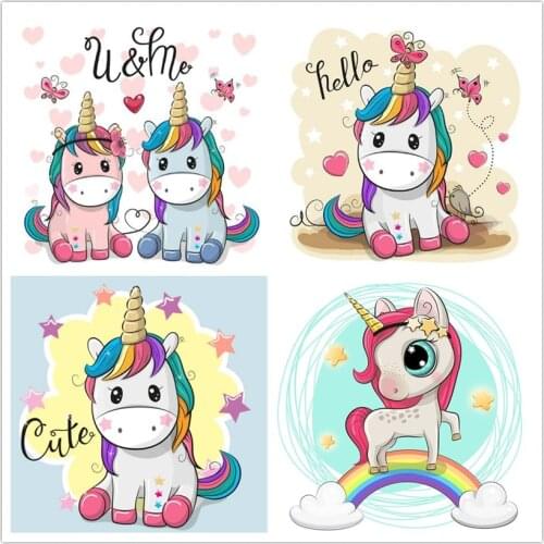 5D DIY Diamond Painting Cartoon Unicorn pony Embroidery Pattern Cross Stitch Needlework diamond Rhinestone Home decor WG1662