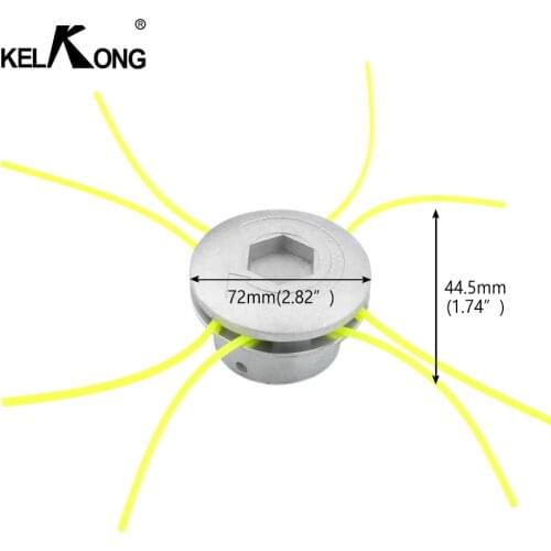 KELKONG 1Pc Grass Trimmer Head Aluminum With 4 Line Brush Cutter Head Thread Nylon Grass Cutting Line Head for Lawn Mower Silver