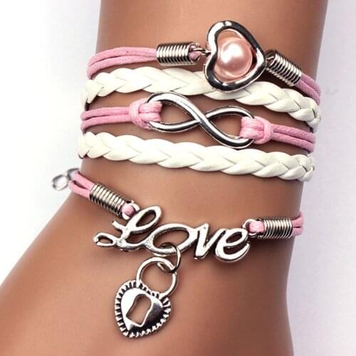 Women bracelet Vintage multi-layered leather bra bra bracelet star leaf owl hand-rope wrapped bracelet womens gift jewelry