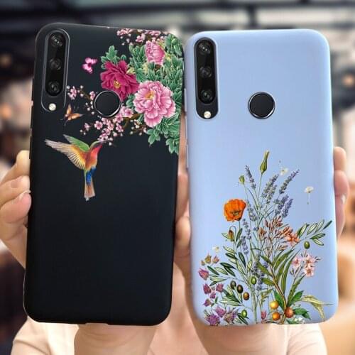 For Huawei Y6P 2020 Case MED-LX9N Cover Silicone Fresh Flower Bumper Soft TPU Back Cover Phone Case For Huawei Y6P Y7P Y5P Coque