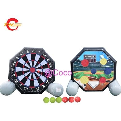DDU free ship to door,4-6m high giant inflatable soccer dart board games, two walls two play ways inflatable foot dart games