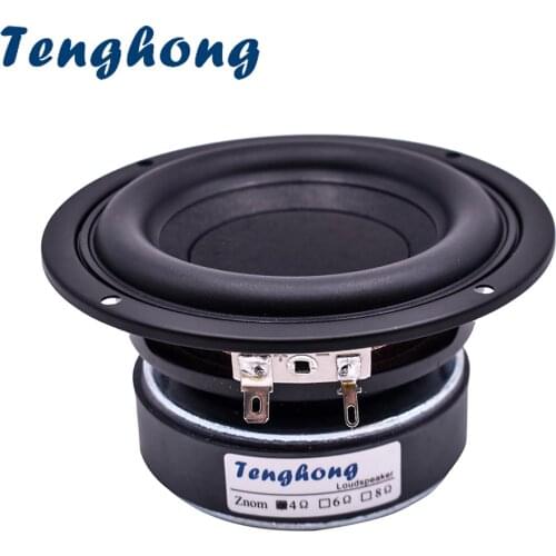 Tenghong 1pcs 4 Inch Subwoofer Speakers 4/8Ohm 40W HIFI Audio Bookshelf Woofer Speaker Unit Deep Bass Loudspeaker Home Theater