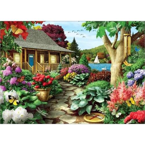 DIY Diamond Painting Kits for Adults Kids Full Drill Art Painting for Home Wall Decor Garden Cottage Creek