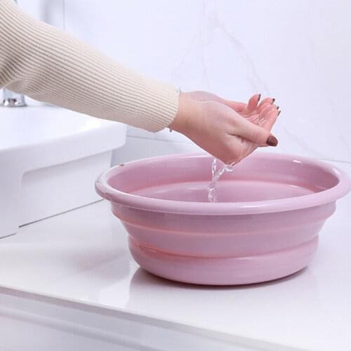 Travel Folding Wash Basin Bucket Container Portable Fruit Basin Collapsible Silicone Washtub Baby Washbasin Bathroom Accessories