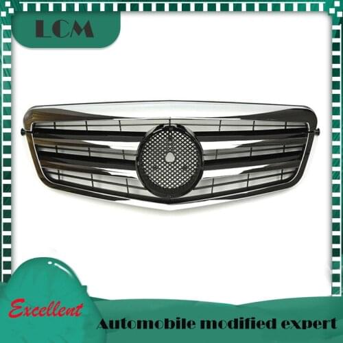 Gloss black/flat black/silver/chrome Front Racing Grille For-Mercedes-For-Benz E-class W212 2009 2010 2011 2012 2013 with Emblem