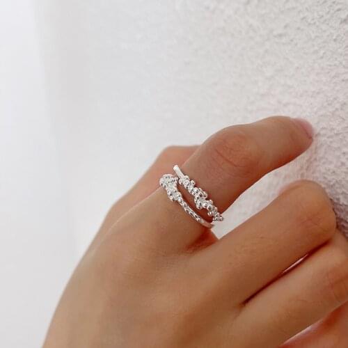 INS Authentic S925 Sterling Silver FINE Jewelry beads bubble ring adjust Korean-Style FOR Wedding TLJ1645