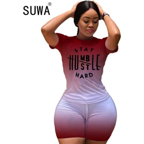 Summer festival clothes lounge ladies tracksuit sets letter print t-shirt top + lace-up skinny shorts chic suit bedroom