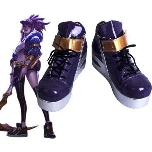 Hot Game LOL KDA Akali Cosplay Shoes Boots Custom Made