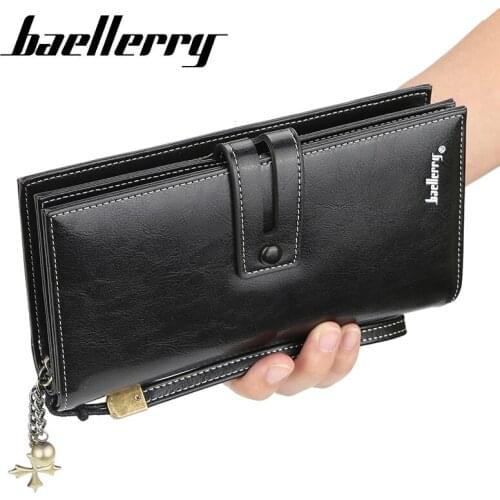 Fashion Womens Wallet New Mobile Phone Bag Simple Long Section Ladies Wallet Multi-card Position Oil Wax Leather Clutch Bag