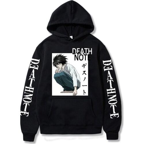 Man Clothes Homme 2021 Hot Sale Death Note Hoodie Anime Pullovers Tops Long Sleeves Sweatshirts for Men Autumn
